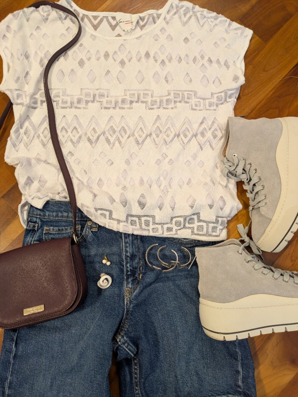 Two By Vince Camuto White Textured Knit Top